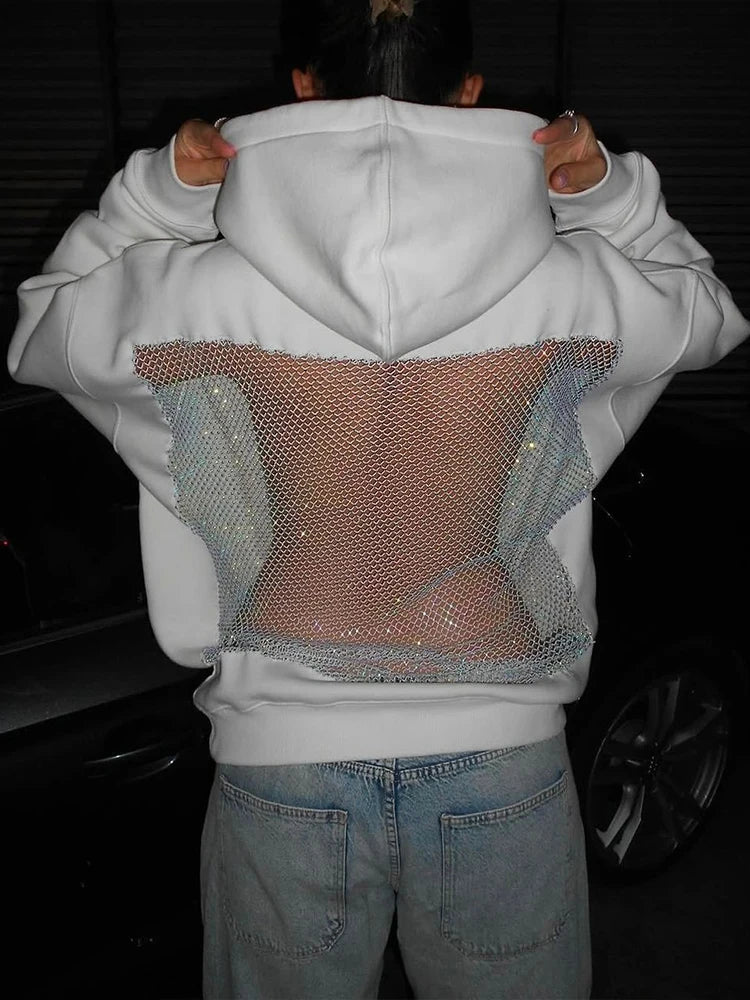 Backless Mesh Hoodie