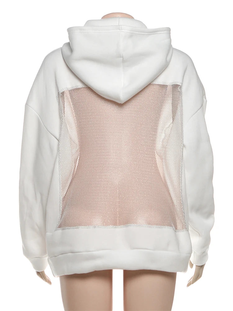 Backless Mesh Hoodie