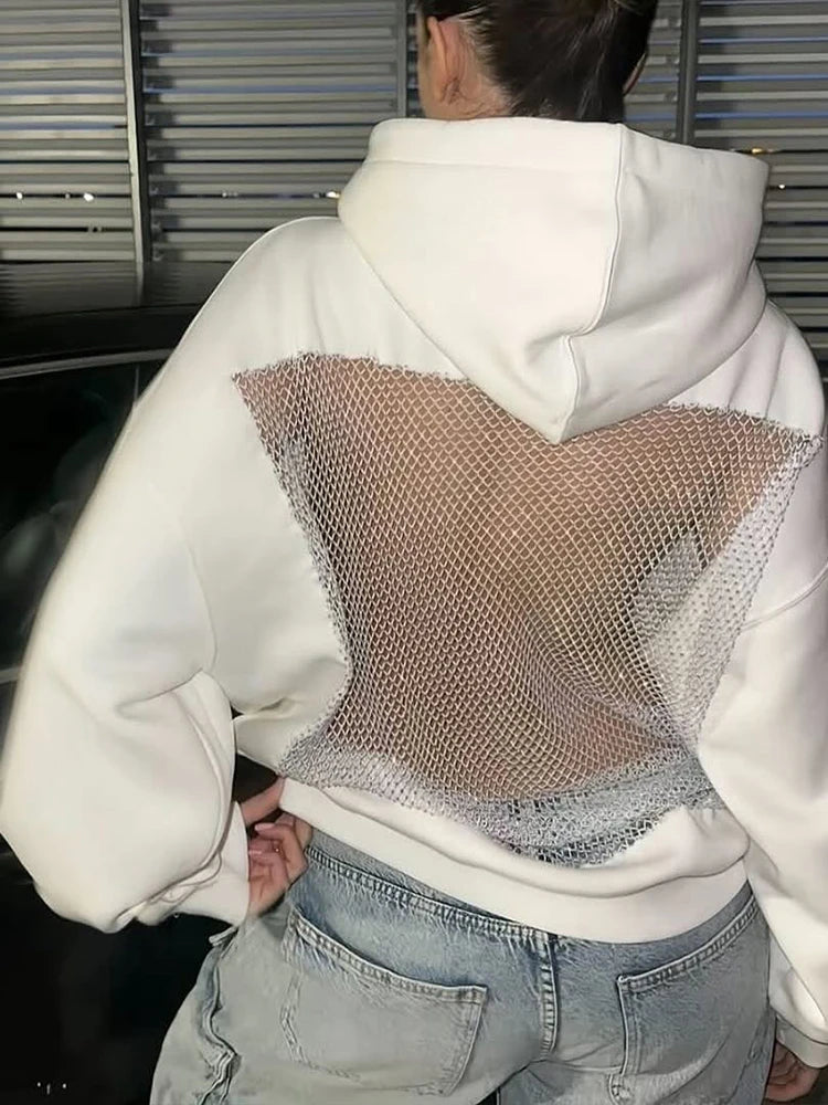 Backless Mesh Hoodie